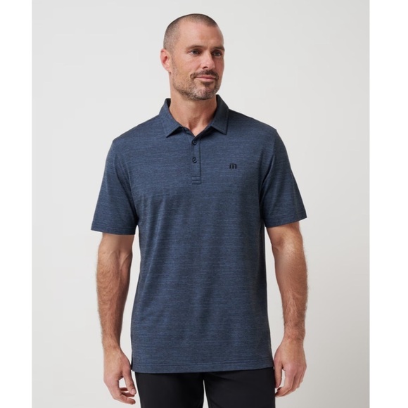 TRAVIS MATHEW MEN’S THE HEATER POLO SHIRT SIZE XL IN NAVY PIMA COTTON BLEND - Picture 1 of 12